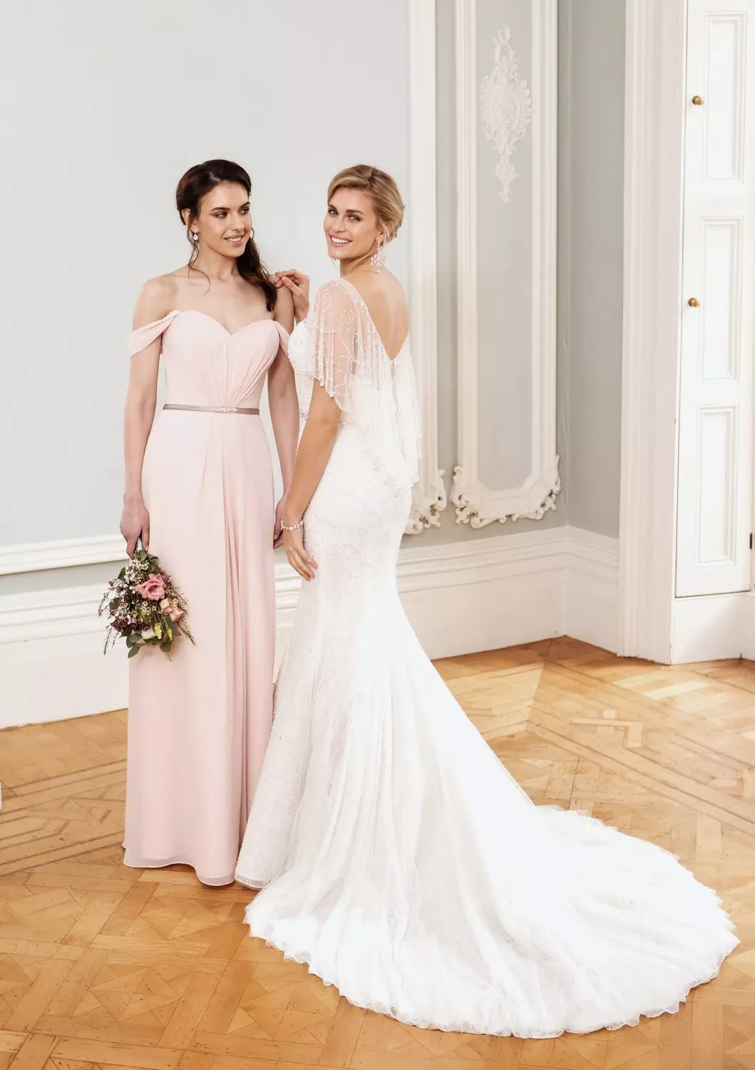 Bridal gown W310 and bridesmaid